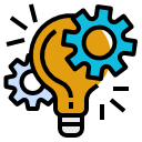 Lamp icon with gears